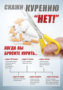 Плакат о вреде курения (А2) (420х594; Пластик ПВХ 4 мм, алюминиевый профиль) (2)