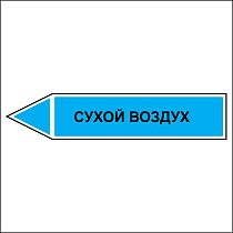 Знак маркировки трубопровода Сухой воздух - направление движение налево